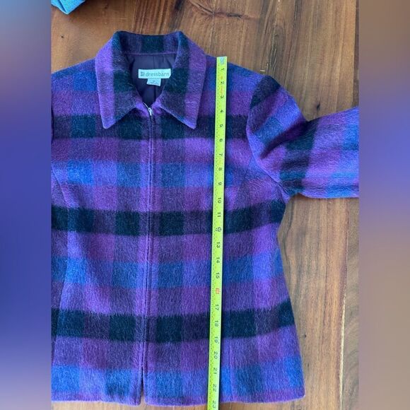 Dress Barn wool purples-pinks-blues plaid full zipper & lined lightweight sz 10 - Picture 11 of 13